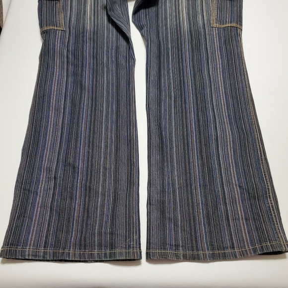 Lazer Striped Cargo Jeans Gorpcore Carpenter Pants Streetwear - Picture 5 of 6